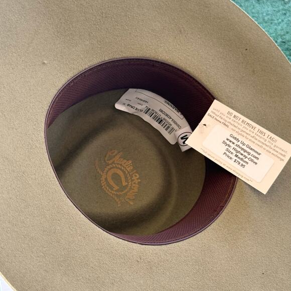 New Charlie 1 Horse Womens Hat Highway edition olive green color size Medium main image 5